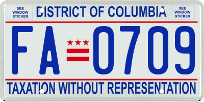 DC license plate FA0709