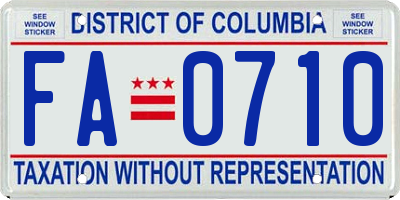 DC license plate FA0710