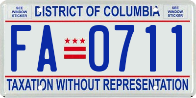 DC license plate FA0711