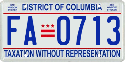 DC license plate FA0713