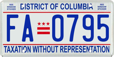 DC license plate FA0795