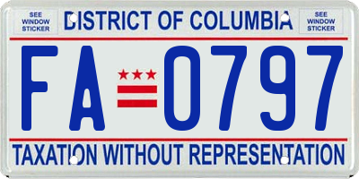 DC license plate FA0797