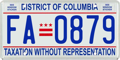 DC license plate FA0879