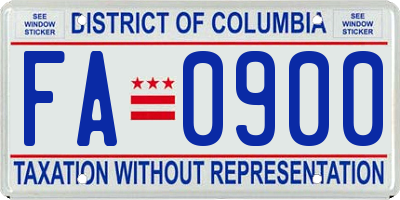 DC license plate FA0900