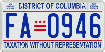 DC license plate FA0946