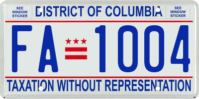 DC license plate FA1004