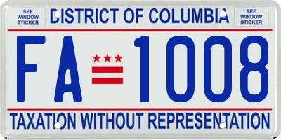 DC license plate FA1008