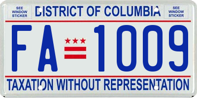 DC license plate FA1009