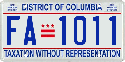 DC license plate FA1011