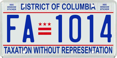 DC license plate FA1014