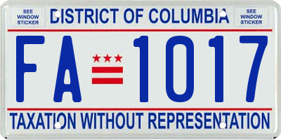 DC license plate FA1017