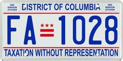 DC license plate FA1028