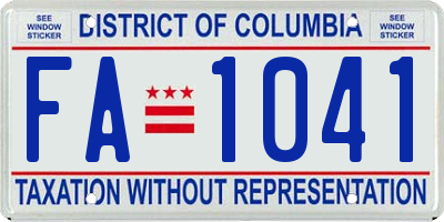 DC license plate FA1041