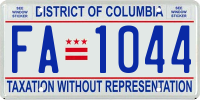 DC license plate FA1044