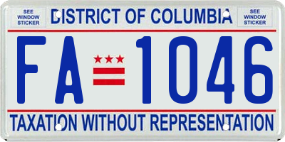 DC license plate FA1046