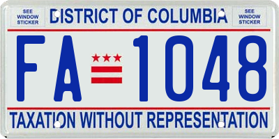 DC license plate FA1048