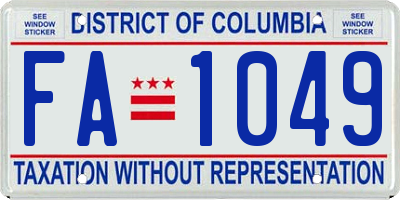 DC license plate FA1049