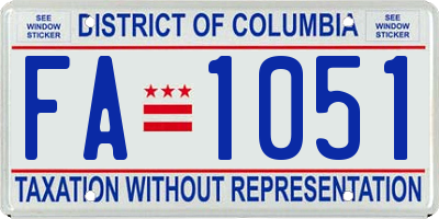 DC license plate FA1051