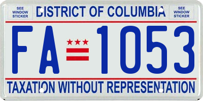 DC license plate FA1053