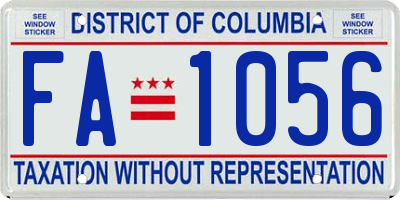 DC license plate FA1056