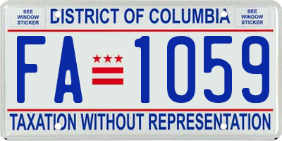 DC license plate FA1059