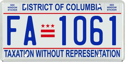 DC license plate FA1061