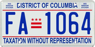 DC license plate FA1064