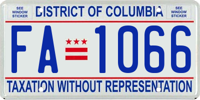 DC license plate FA1066