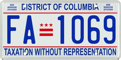 DC license plate FA1069