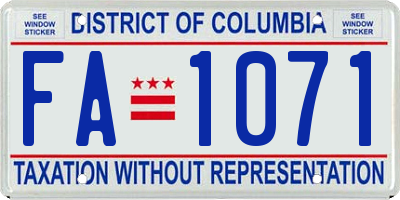 DC license plate FA1071