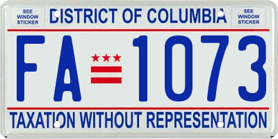 DC license plate FA1073