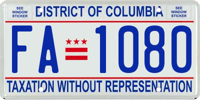 DC license plate FA1080