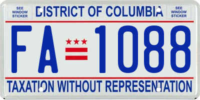 DC license plate FA1088