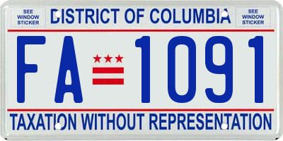 DC license plate FA1091