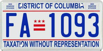 DC license plate FA1093