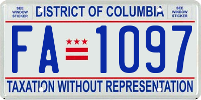 DC license plate FA1097