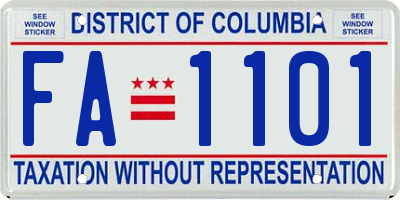 DC license plate FA1101