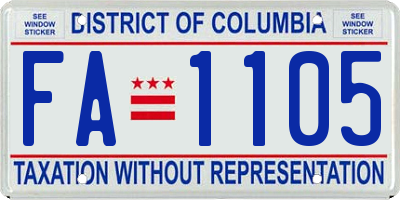 DC license plate FA1105