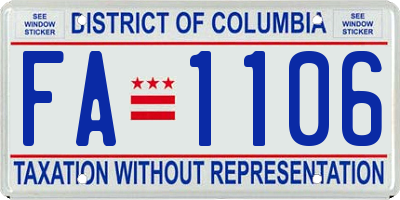 DC license plate FA1106