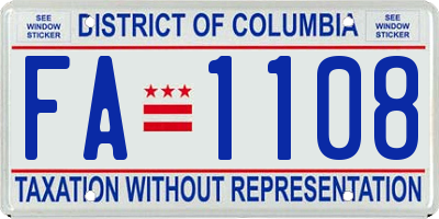 DC license plate FA1108