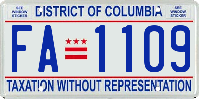 DC license plate FA1109