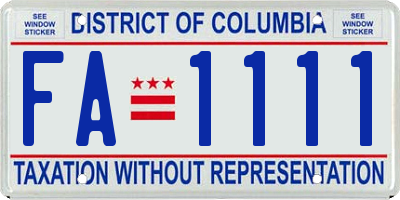 DC license plate FA1111