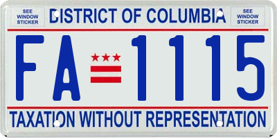 DC license plate FA1115