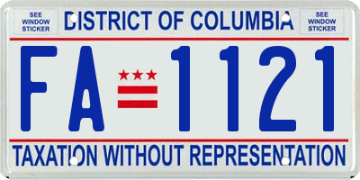 DC license plate FA1121