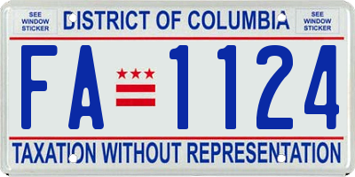 DC license plate FA1124