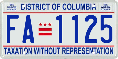 DC license plate FA1125