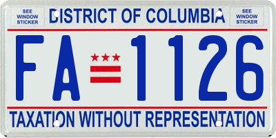 DC license plate FA1126