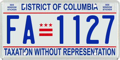 DC license plate FA1127