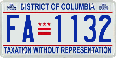 DC license plate FA1132