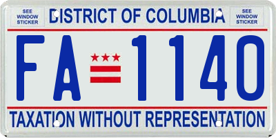 DC license plate FA1140